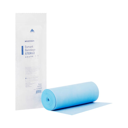 McKesson Esmark Compression Bandage 4 Inch X 3 Yard No Closure Blue Sterile High Compression (767072_CS)