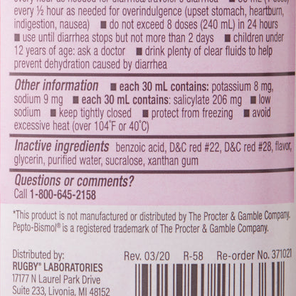Major Pharmaceuticals Anti-Diarrheal 525 mg Strength Oral Suspension 8 oz. (1178881_EA)