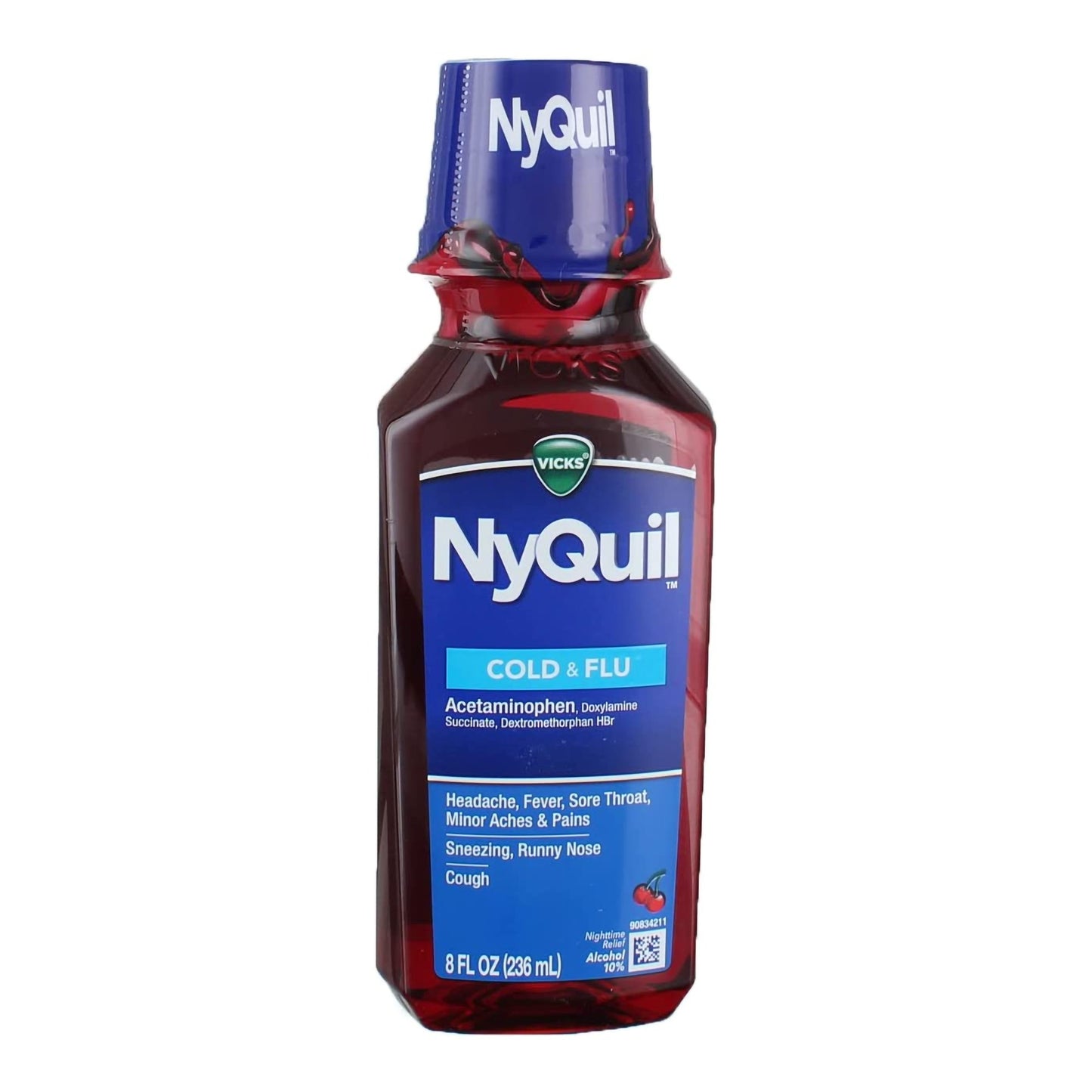 NyQuil® Cold & Flu Cold and Cough Relief 650 mg - 30 mg - 12.5 mg / 30 mL Strength Liquid 8 oz. (829817_EA)