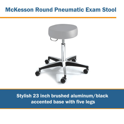 McKesson Exam Stool Backless Pneumatic Height Adjustment 5 Casters Clamshell (407031_EA)