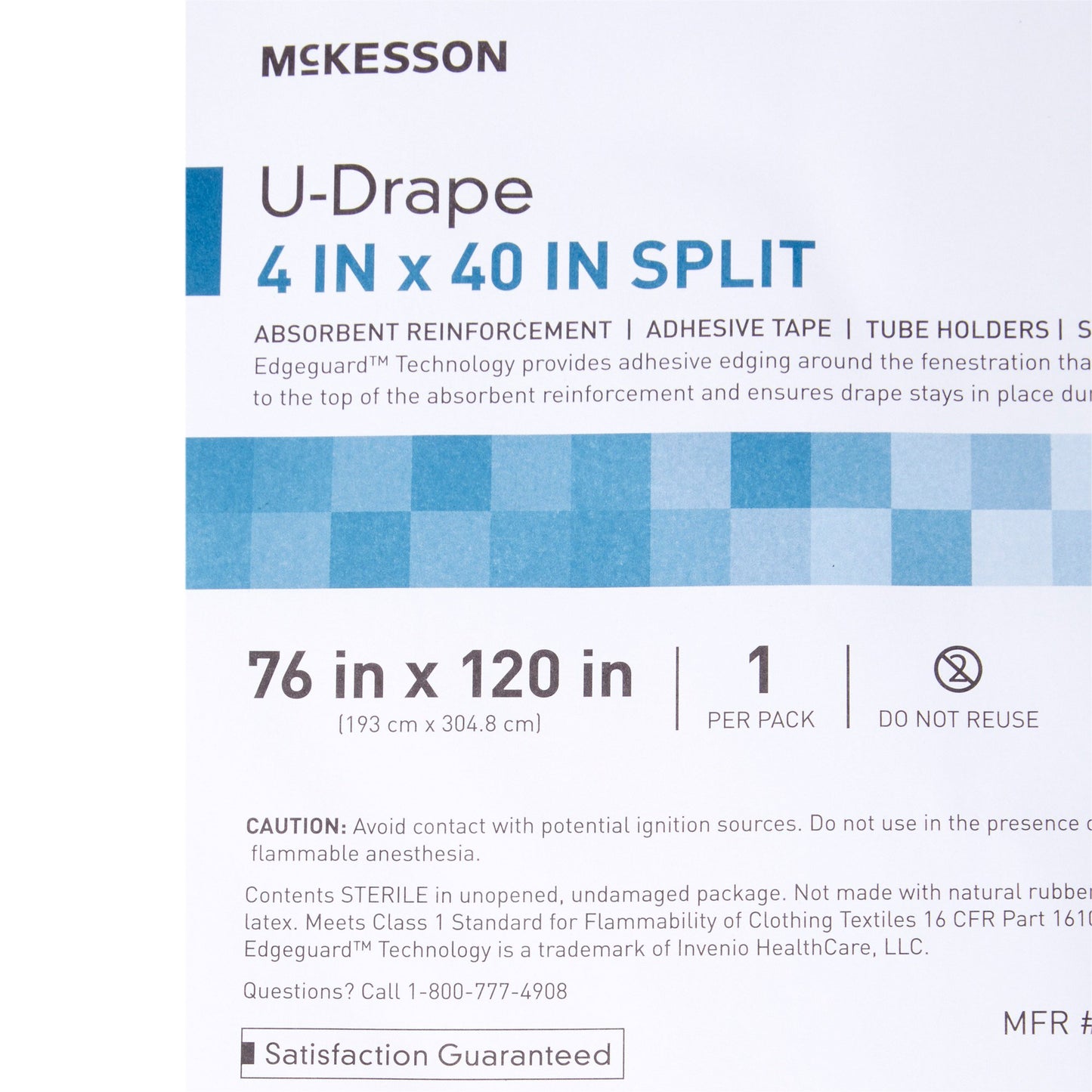 McKesson Orthopedic Drape U-Drape with Split 76 W X 120 L Inch Sterile (1101295_CS)