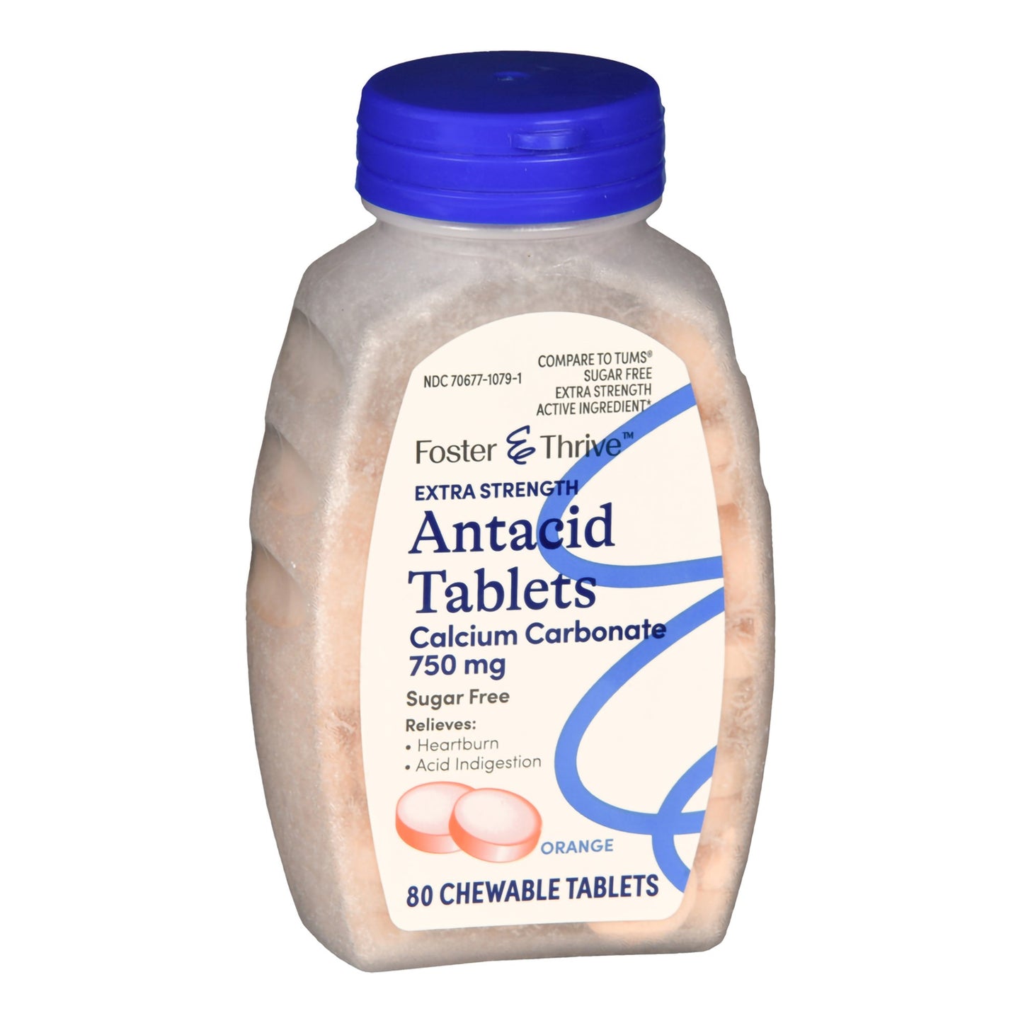 Foster & Thrive™ Antacid 750 mg - 300 mg Strength Chewable Tablet 80 per Bottle (1235082_BT)