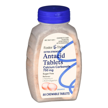 Foster & Thrive™ Antacid 750 mg - 300 mg Strength Chewable Tablet 80 per Bottle (1235082_BT)