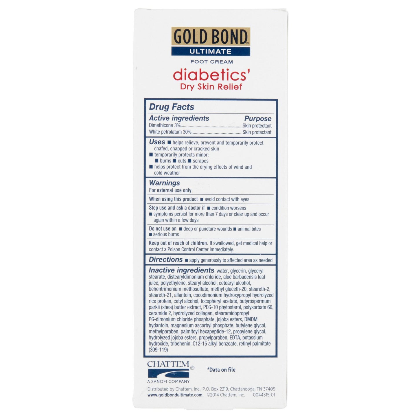 Gold Bond® Ultimate Diabetics' Foot Moisturizer 3.4 oz. Tube Unscented Cream (1030716_EA)