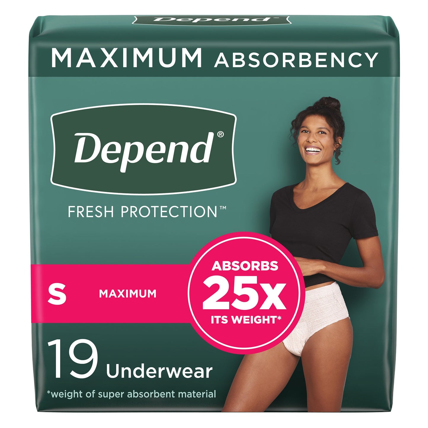 Depend® Fresh Protection Female Adult Absorbent Underwear Waistband Style Small Disposable Heavy Absorbency (1090304_CS)