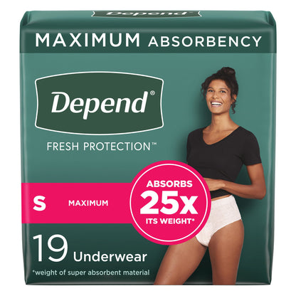 Depend® Fresh Protection Female Adult Absorbent Underwear Waistband Style Small Disposable Heavy Absorbency (1090304_CS)