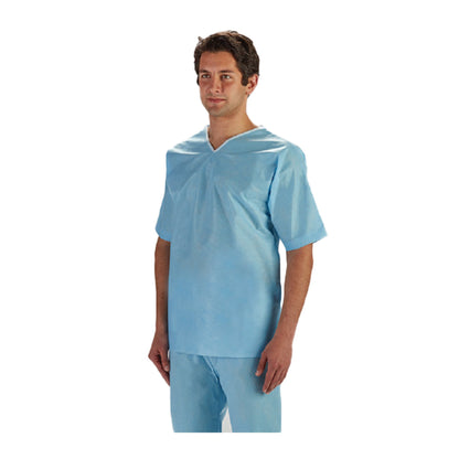 Graham Medical Products Patient Shirt Medium Light Blue Without Pockets Short Sleeve Unisex (947419_CS)