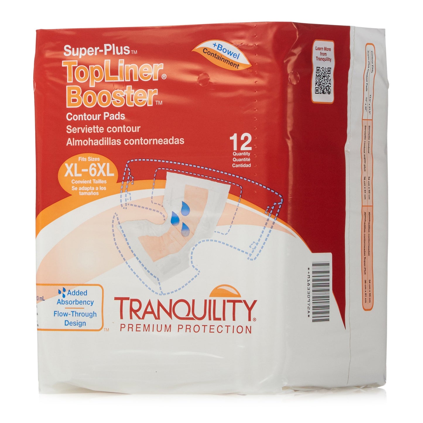 Tranquility® Top Liner® Contour Booster Pad 14 X 32 Inch Heavy Absorbency Super Absorbent Core One Size Fits Most (722310_BG)