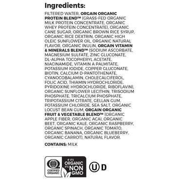 Orgain® Organic Nutritional Shake Oral Supplement Sweet Vanilla Bean Flavor Liquid 11 oz. Carton (1175952_EA)