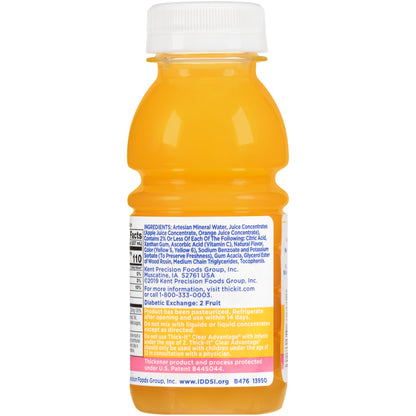 Thick-It® Clear Advantage® Thickened Beverage 8 oz. Bottle Orange Flavor Liquid IDDSI Level 2 Mildly Thick (803169_EA)