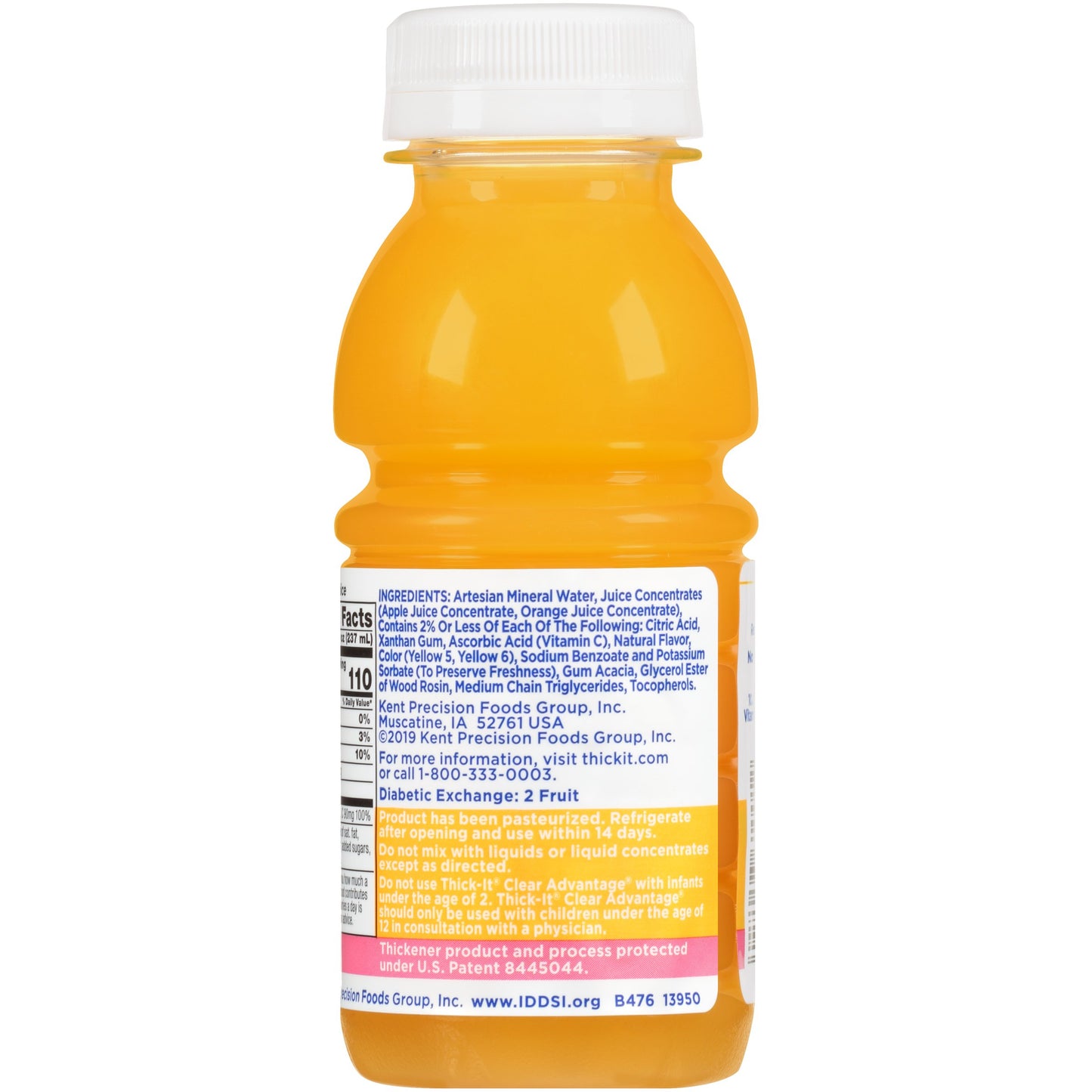 Thick-It® Clear Advantage® Thickened Beverage 8 oz. Bottle Orange Flavor Liquid IDDSI Level 2 Mildly Thick (803169_CS)