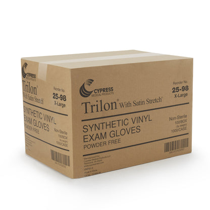 Trilon® Exam Glove X-Large NonSterile Vinyl Standard Cuff Length Smooth Clear Not Rated WITH PROP. 65 WARNING (287772_BX)