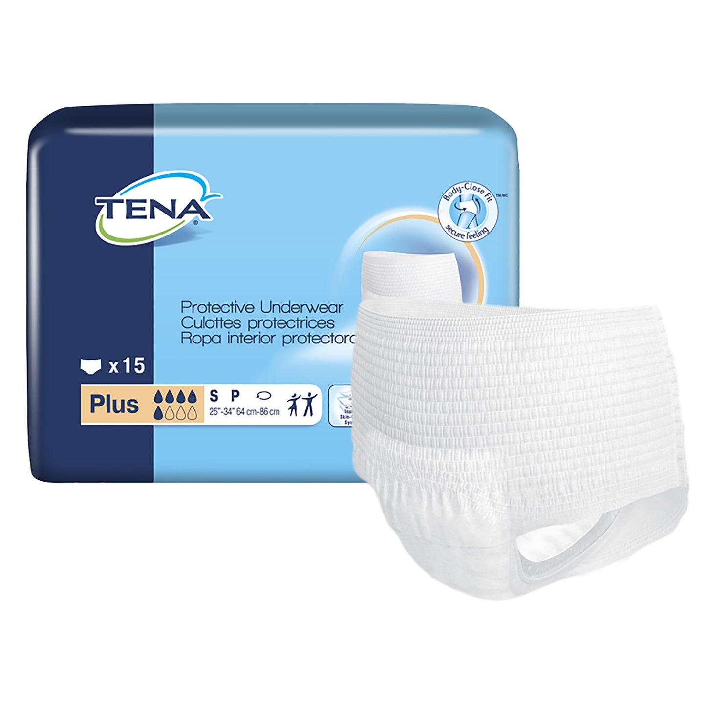 TENA ProSkin™ Plus Unisex Adult Absorbent Underwear Pull On with Tear Away Seams Small Disposable Moderate Absorbency (1074463_BG)