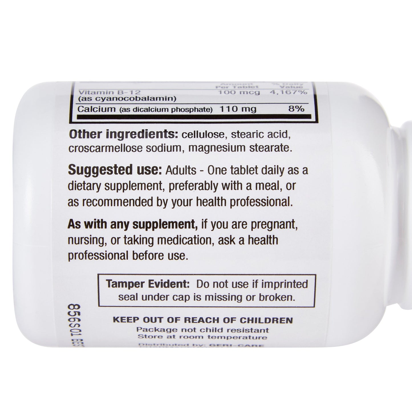 Geri-Care® Vitamin Supplement Vitamin B12 100 mcg Strength Tablet 100 per Bottle (775733_BT)
