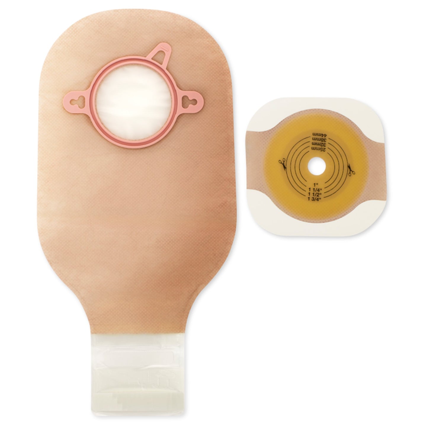 New Image™ Ostomy Pouch Two-Piece System Flat, Trim to Fit Up to 1-3/4 Inch Stoma Drainable (1260139_BX)