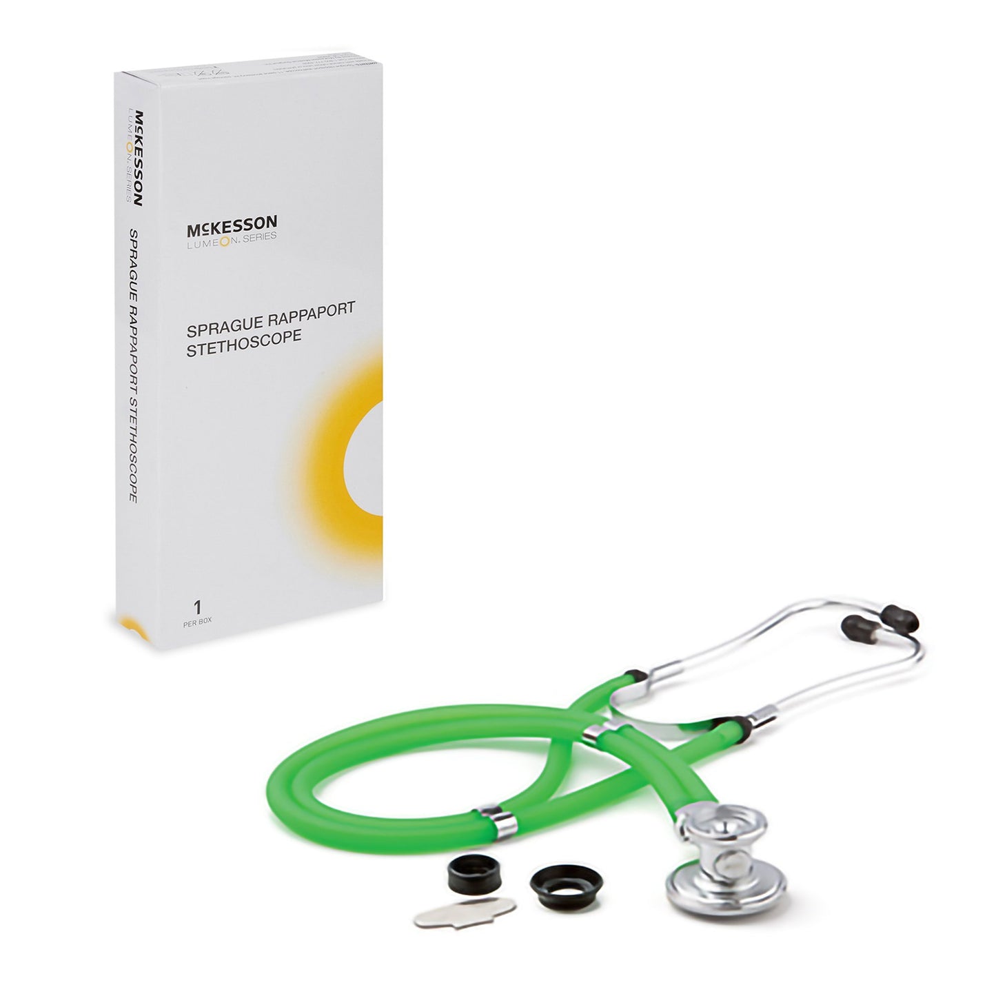 McKesson Sprague Stethoscope Green 2-Tube 22 Inch Tube Double Sided Chestpiece (1089447_EA)