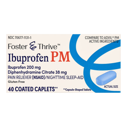 Foster & Thrive™ Nightime Pain / Allergy Relief 200 mg - 38 mg Strength Ibuprofen / Diphenhydramine Capsule 40 per Bottle (1238989_BT)