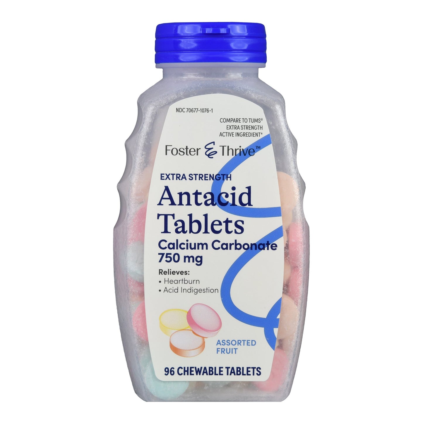 Foster & Thrive™ Antacid 750 mg Strength Chewable Tablet 96 per Bottle (1235090_BT)