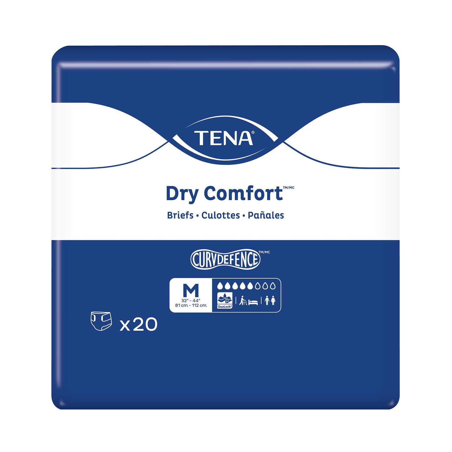 TENA Dry Comfort™ Unisex Adult Incontinence Brief Medium Disposable Moderate Absorbency (1245724_PK)