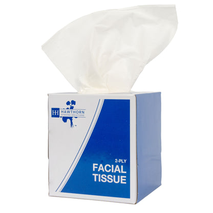 Hawthorn Cube Facial Tissue 2-Ply, White, 80 Sheet, 7.9" x 7.9" (10000028)