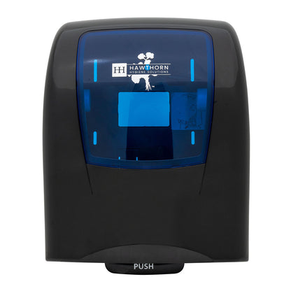 Hawthorn Polycarbonate Mechanical Hands Free Roll Towel Dispenser, Black, 15.44" x 11.76" x 9.25" (10000100)