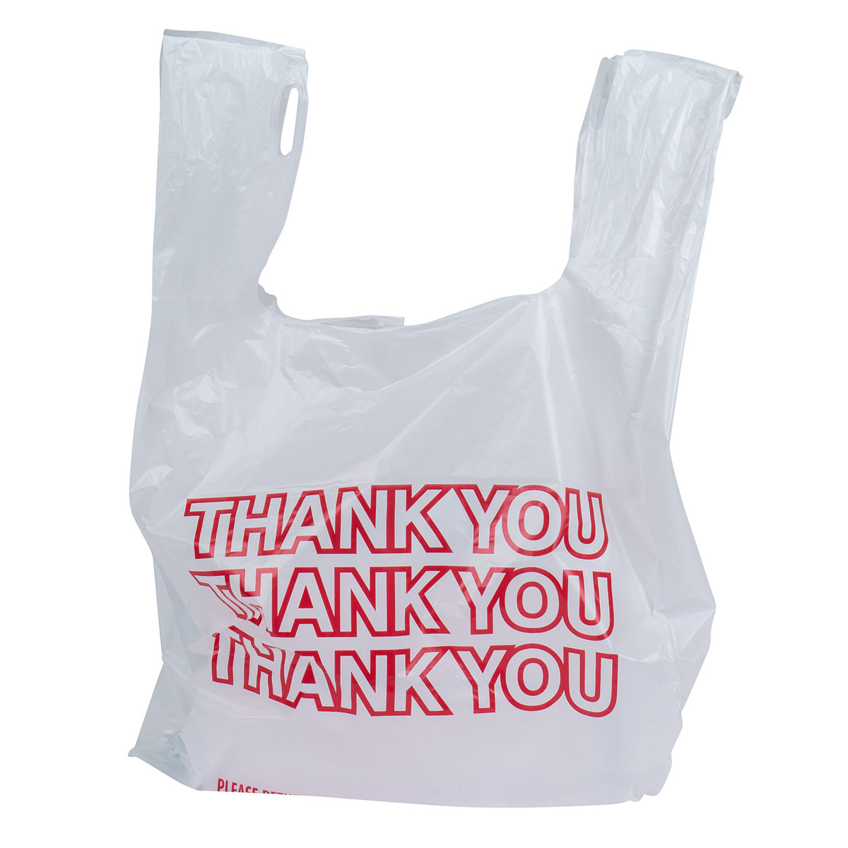 INTER-COMPANY VENDOR-PLASTIC BAGS Thank You T-Sack, White/Red,16 Mic, 13" x 8" x 22" (10060001)