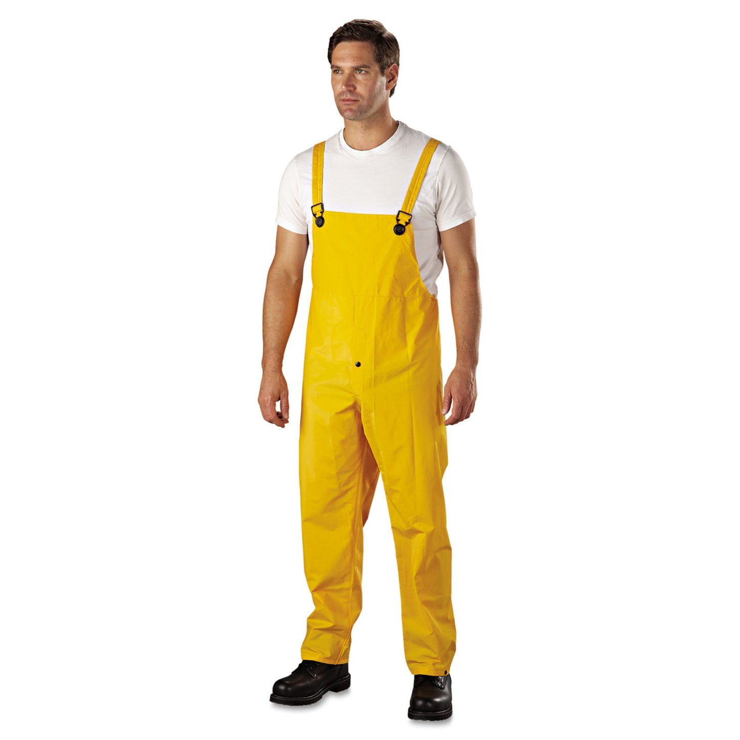 Anchor Brand® 3-Pc Rainsuit, Jacket/Hood/Overalls, 0.35 mm, PVC Over Polyester, Yellow, X-Large (101-9000-XL)