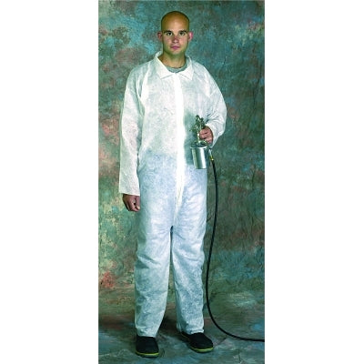 West Chester SBP Protective Coveralls, White, 5X-Large, Collar, Zipper Front (112-3500XXXXXL)