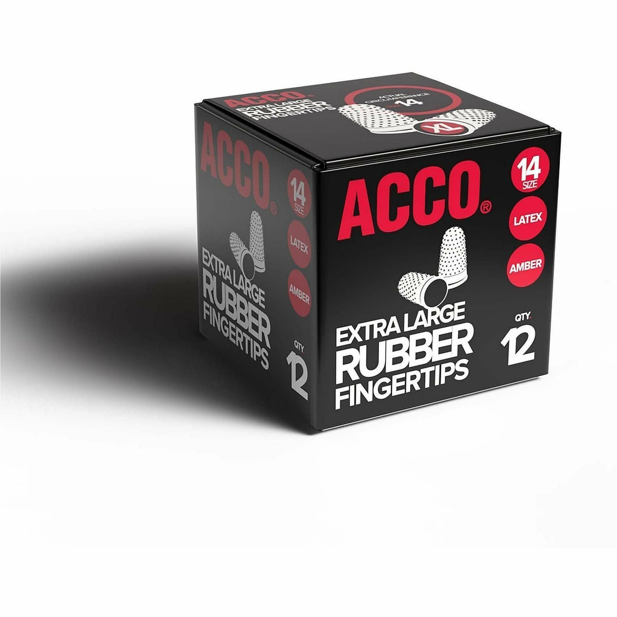 ACCO Rubber Finger Tips, 14 (X-Large), Amber, Dozen (ACC54014)