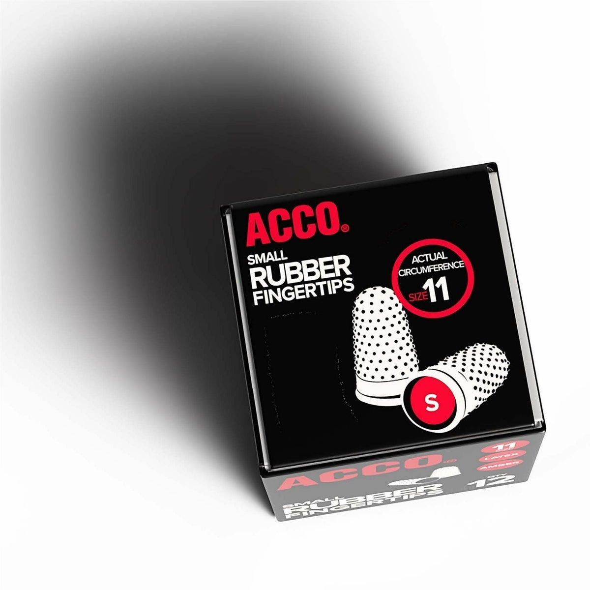 ACCO Rubber Finger Tips, #11 with 0.56" Diameter, Smal Amber, 12/Box (ACC54031)