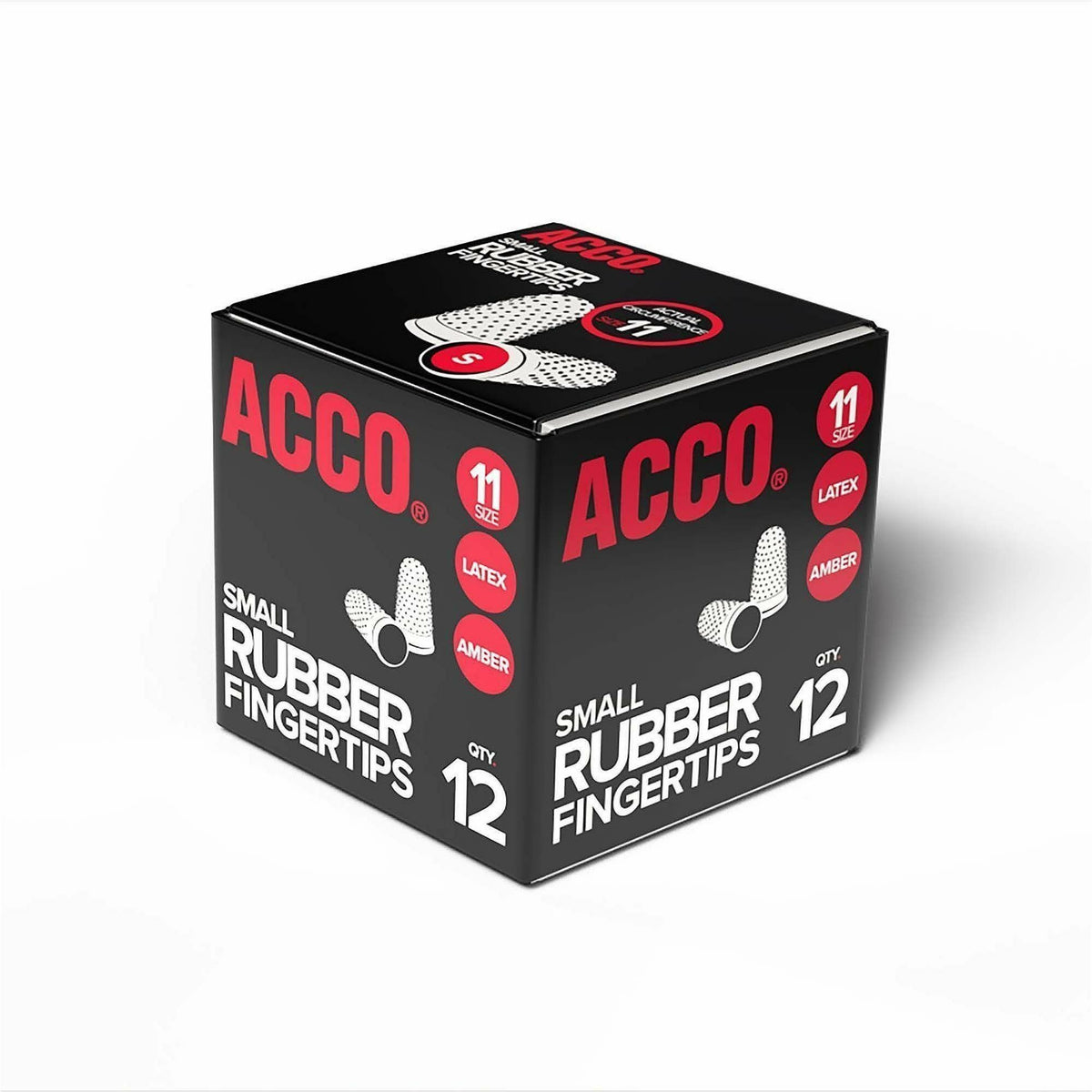 ACCO Rubber Finger Tips, #11 with 0.56" Diameter, Smal Amber, 12/Box (ACC54031)