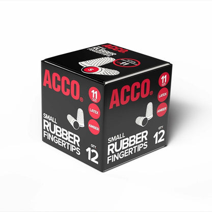 ACCO Rubber Finger Tips, #11 with 0.56" Diameter, Smal Amber, 12/Box (ACC54031)