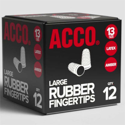 ACCO Rubber Finger Tips, 13 (Large), Amber, Dozen (ACC54033)