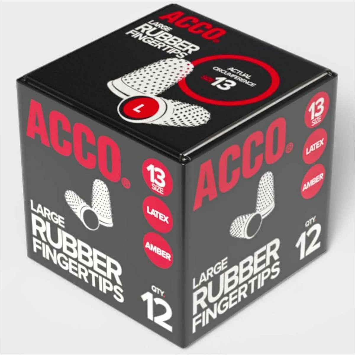 ACCO Rubber Finger Tips, 13 (Large), Amber, Dozen (ACC54033)