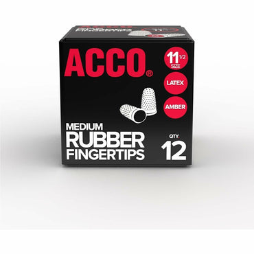 ACCO Rubber Finger Tips, #11.5 with 0.63" Diameter, Medium, Amber, 12/Box (ACC54035)