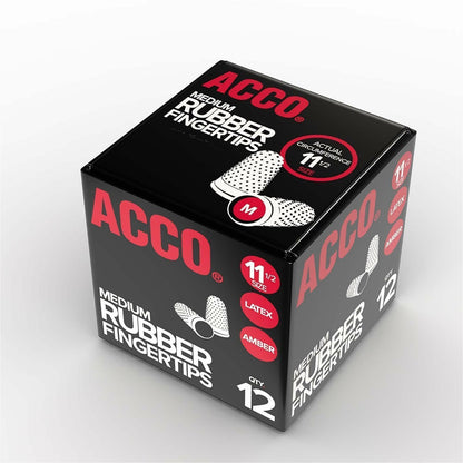 ACCO Rubber Finger Tips, #11.5 with 0.63" Diameter, Medium, Amber, 12/Box (ACC54035)