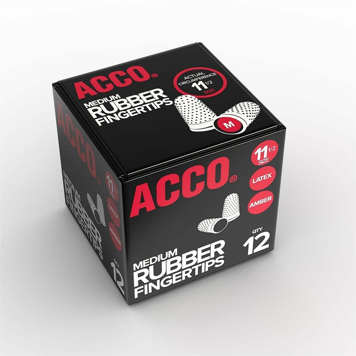 ACCO Rubber Finger Tips, #11.5 with 0.63" Diameter, Medium, Amber, 12/Box (ACC54035)