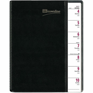 Brownline Pre-Vu Weekly Planner, January 2027 to December 2027, 6 3/4" x 8 1/2" (REDCB920BLK)