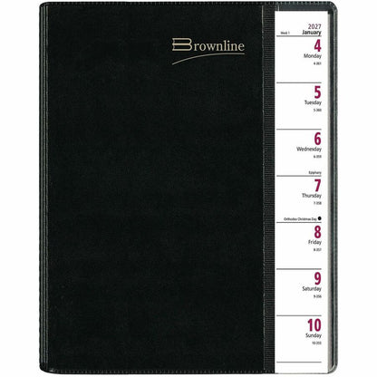 Brownline Pre-Vu Weekly Planner, January 2027 to December 2027, 6 3/4" x 8 1/2" (REDCB920BLK)