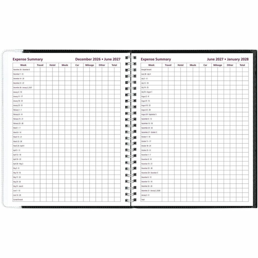 Brownline Pre-Vu Weekly Planner, January 2027 to December 2027, 6 3/4" x 8 1/2" (REDCB920BLK)