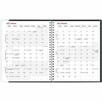 Brownline Pre-Vu Weekly Planner, January 2027 to December 2027, 6 3/4" x 8 1/2" (REDCB920BLK)