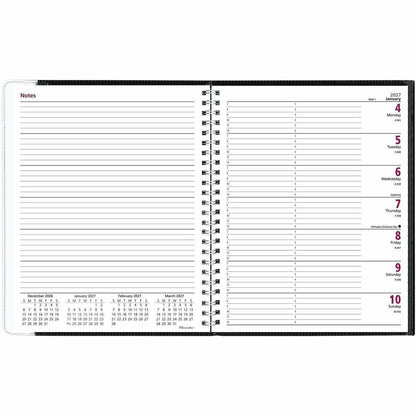 Brownline Pre-Vu Weekly Planner, January 2027 to December 2027, 6 3/4" x 8 1/2" (REDCB920BLK)