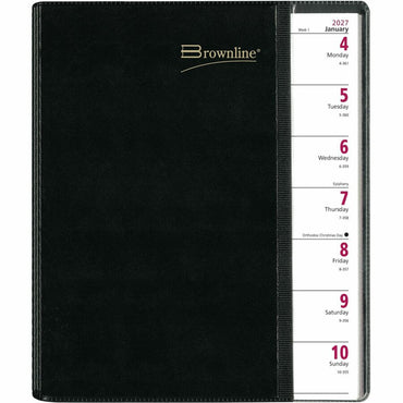 Brownline Pre-Vu 12-Month Weekly Planner, January 2027 to December 2027, 8 1/2" x 11" (REDCB925BLK)