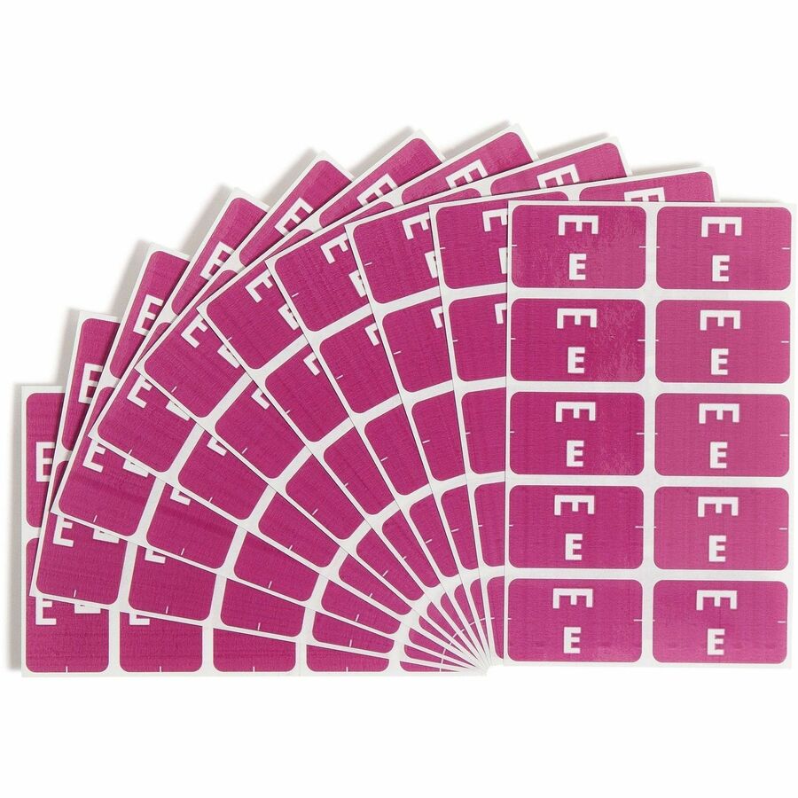 Smead AlphaZ Color-Coded Second Letter Alphabetical Labels, E, 1 x 1.63, Purple, 10/Sheet, 10 Sheets/Pack (SMD67175)
