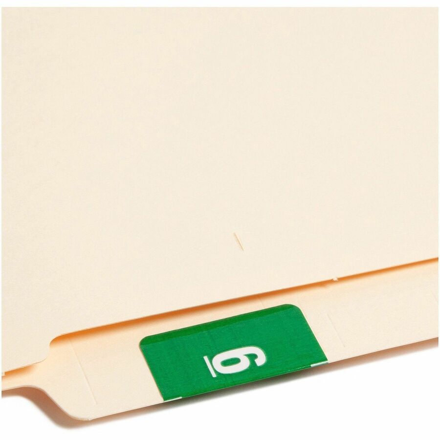 Smead Numerical End Tab File Folder Labels, 6, 1.5 x 1.5, Green, 250/Roll (SMD67426)