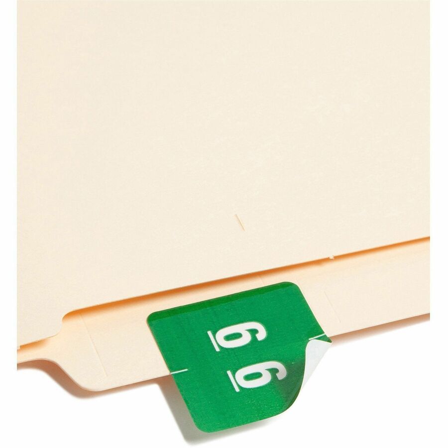 Smead Numerical End Tab File Folder Labels, 6, 1.5 x 1.5, Green, 250/Roll (SMD67426)