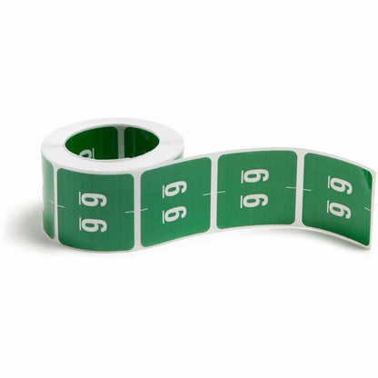 Smead Numerical End Tab File Folder Labels, 6, 1.5 x 1.5, Green, 250/Roll (SMD67426)