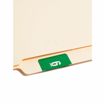Smead Numerical End Tab File Folder Labels, 6, 1.5 x 1.5, Green, 250/Roll (SMD67426)