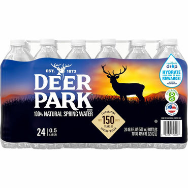 Primo Brands Premium Bottled Spring Water, Ready-to-Drink, 16.91 fl oz (500 mL), 24/Carton (NLE101243)