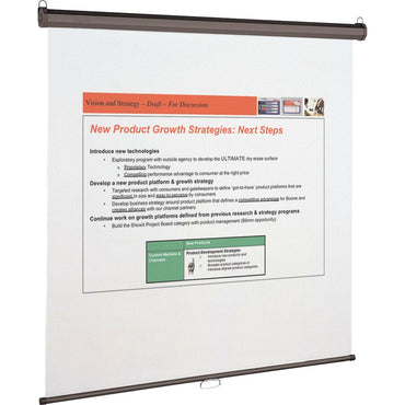 Quartet Manual Projection Screen, 1:1, Matte White, 96" x 96", Wall Mount, Ceiling Mount (QRT696S)